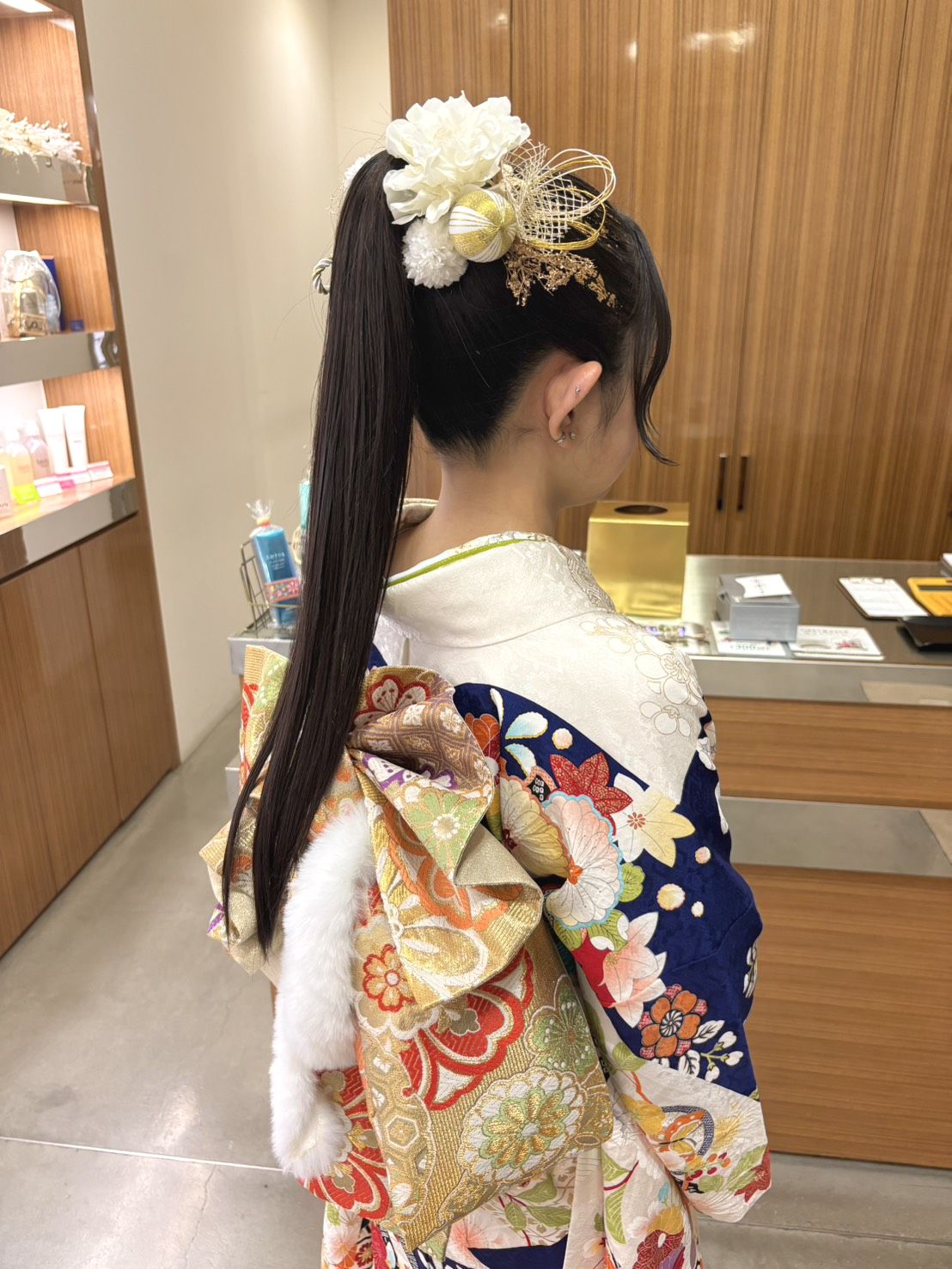 成人式ヘアセット ポニーテール