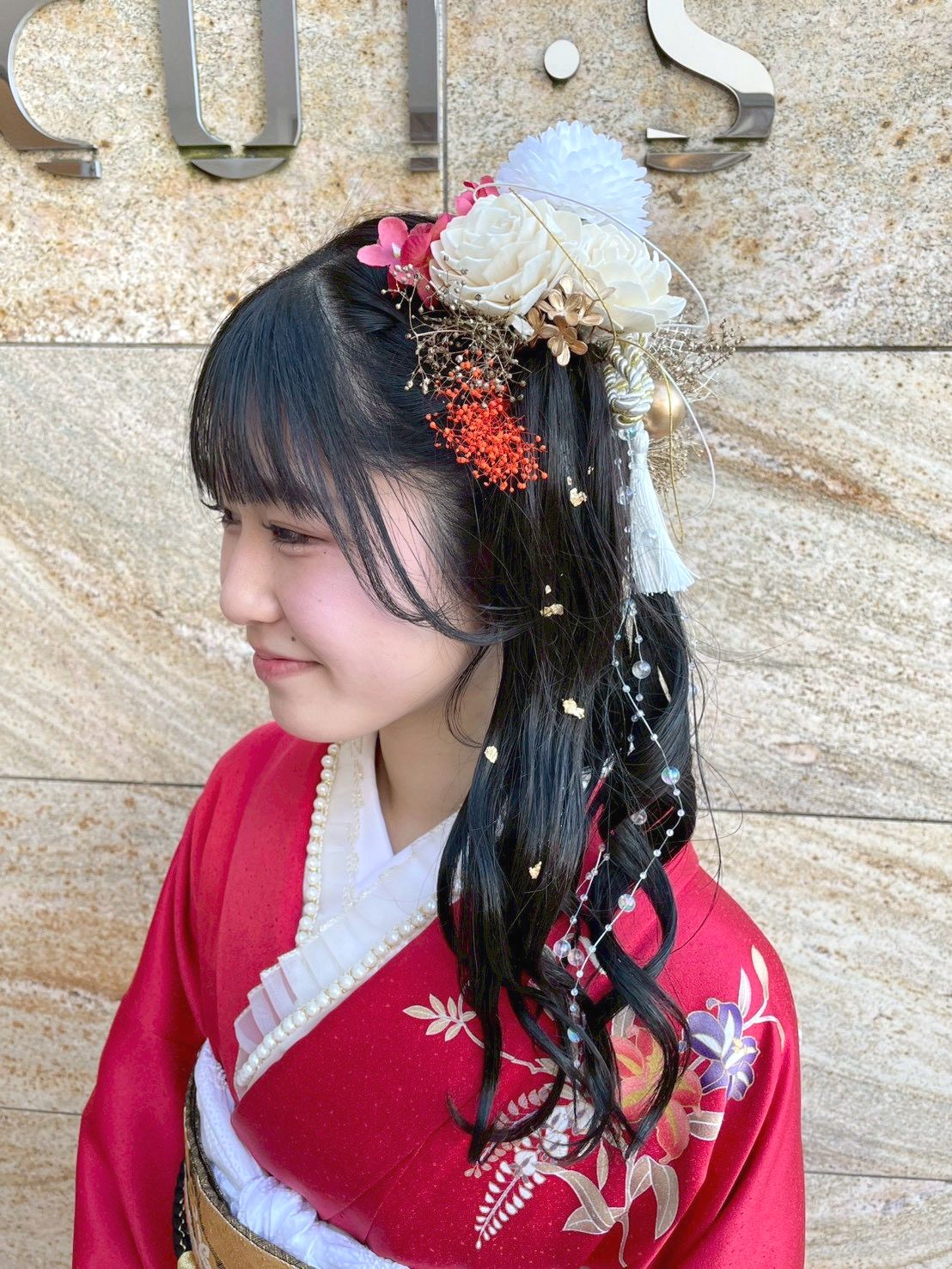 成人式ヘアセット サイドポニー